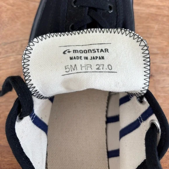 MOONSTAR GYM CLASSICS US Men’s 9 Vulcanized Unisex Sneakers Japan 27 Black NEW - Picture 6 of 15